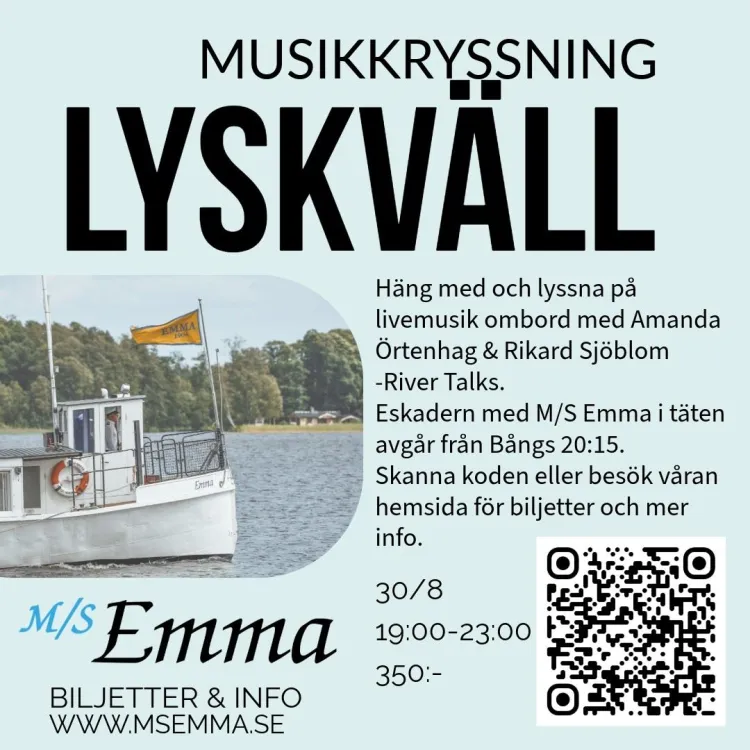Lyskväll på Emmabåten med River Talks
