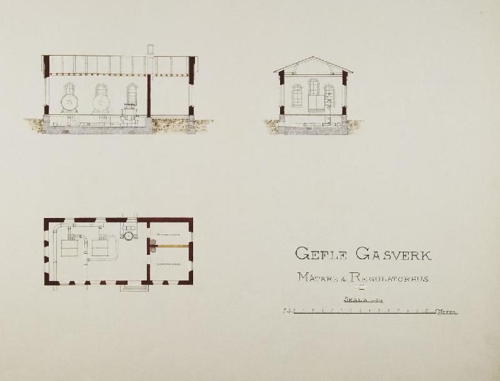 Ferdinand Bobergs ritning till Mätarhuset från 1892.