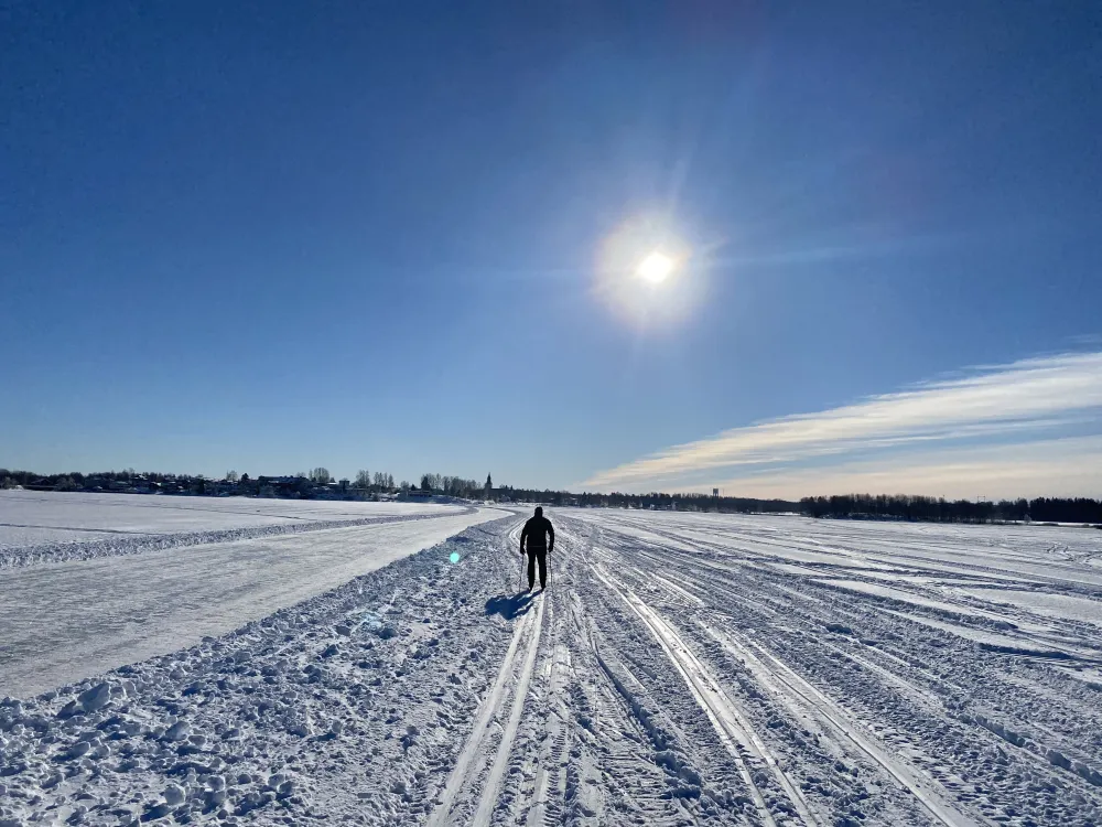 Skidåkning på Bysjön