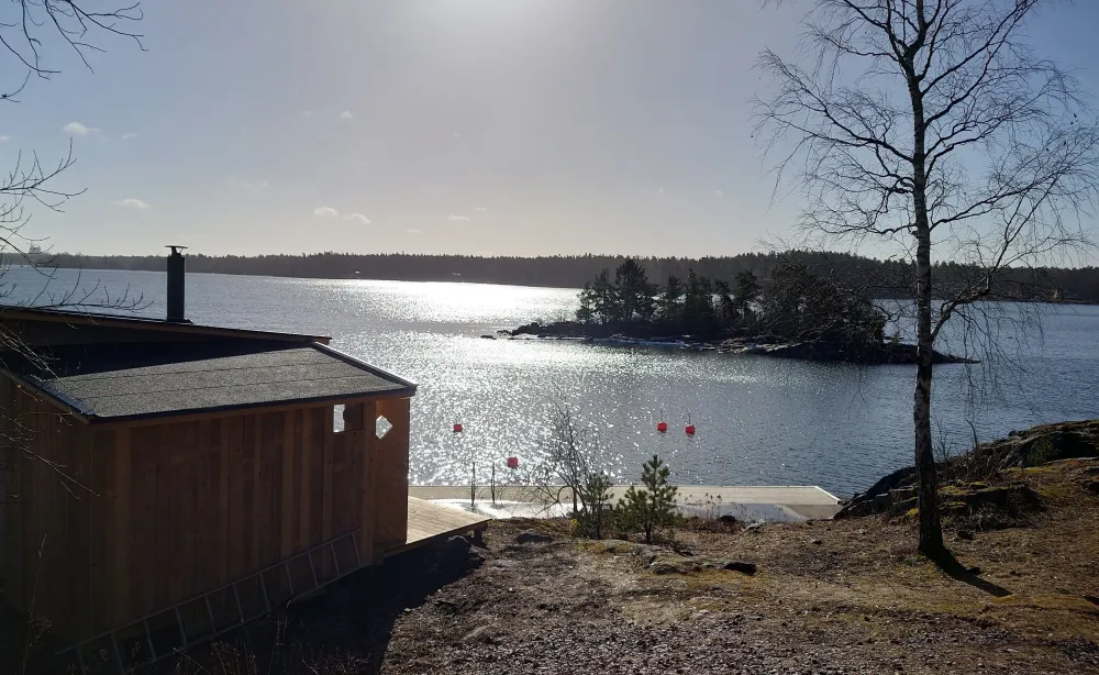 Wood-fired sauna and cold bath.